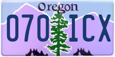 OR license plate 070ICX