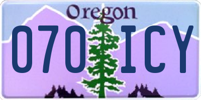 OR license plate 070ICY