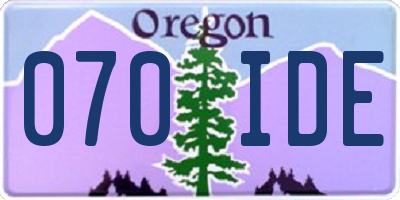 OR license plate 070IDE