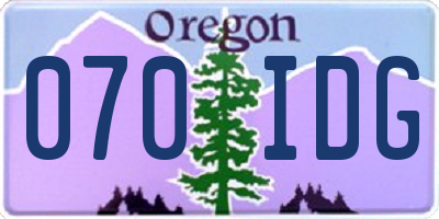 OR license plate 070IDG