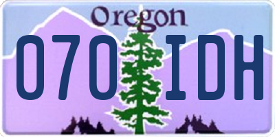 OR license plate 070IDH