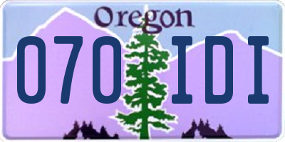 OR license plate 070IDI