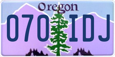 OR license plate 070IDJ