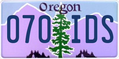 OR license plate 070IDS