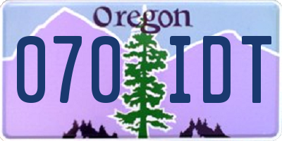 OR license plate 070IDT