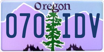 OR license plate 070IDV