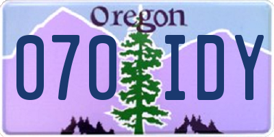 OR license plate 070IDY