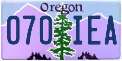 OR license plate 070IEA