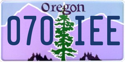 OR license plate 070IEE