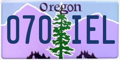 OR license plate 070IEL