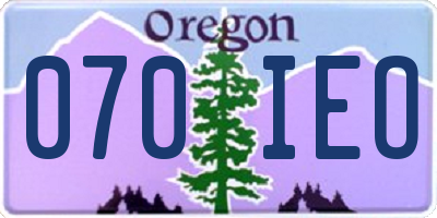 OR license plate 070IEO