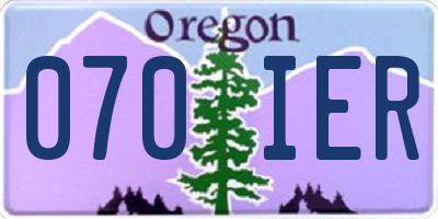 OR license plate 070IER