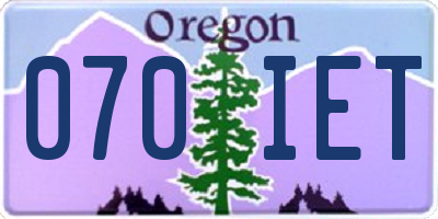 OR license plate 070IET