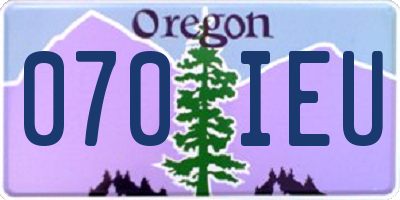 OR license plate 070IEU