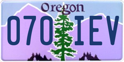 OR license plate 070IEV