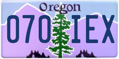 OR license plate 070IEX