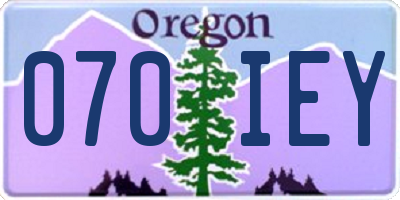 OR license plate 070IEY