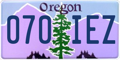 OR license plate 070IEZ
