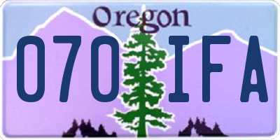 OR license plate 070IFA
