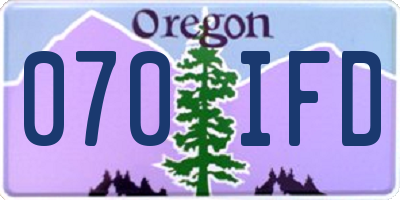 OR license plate 070IFD