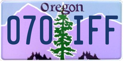 OR license plate 070IFF