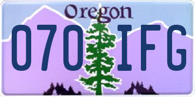 OR license plate 070IFG