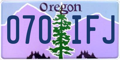 OR license plate 070IFJ