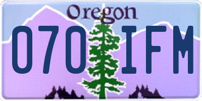 OR license plate 070IFM