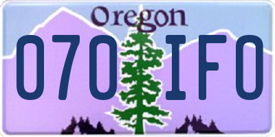OR license plate 070IFO