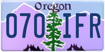 OR license plate 070IFR