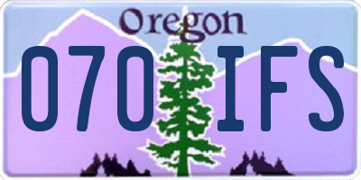 OR license plate 070IFS