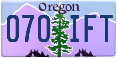 OR license plate 070IFT