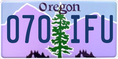OR license plate 070IFU