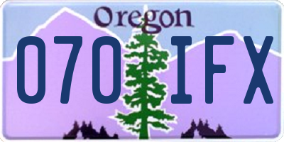 OR license plate 070IFX