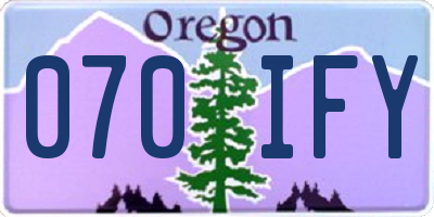 OR license plate 070IFY