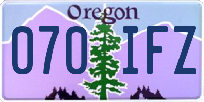 OR license plate 070IFZ