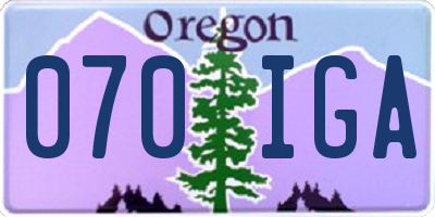OR license plate 070IGA
