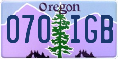 OR license plate 070IGB