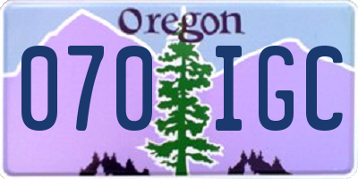 OR license plate 070IGC