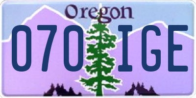 OR license plate 070IGE