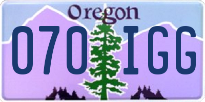 OR license plate 070IGG