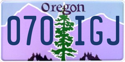 OR license plate 070IGJ