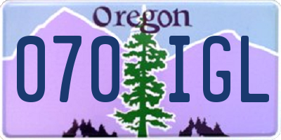 OR license plate 070IGL