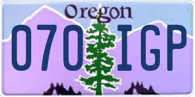 OR license plate 070IGP