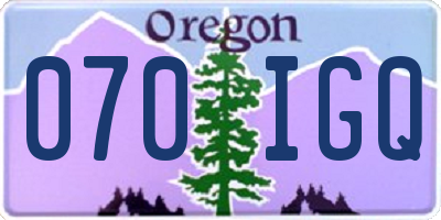 OR license plate 070IGQ