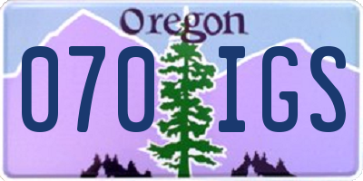 OR license plate 070IGS