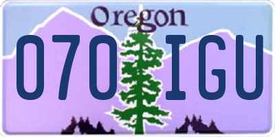 OR license plate 070IGU