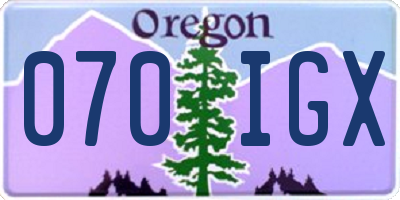 OR license plate 070IGX