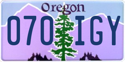 OR license plate 070IGY