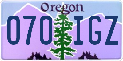 OR license plate 070IGZ